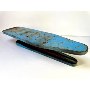 Vintage Industrial Folding Ironing Board, Blue Painted Steel